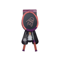 Set of 2 Badminton rackets, 2 Badminton shuttles, pink